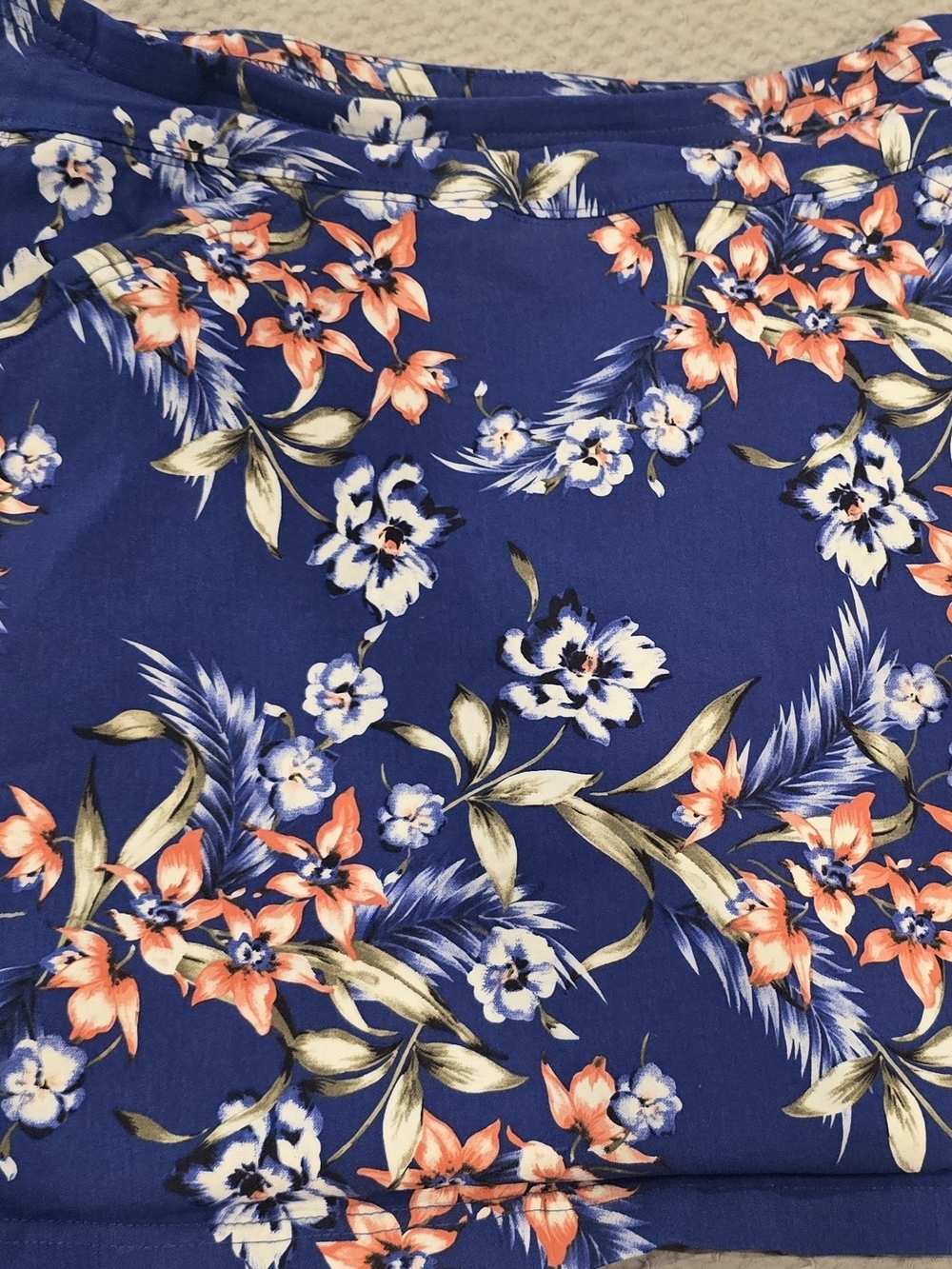Mario Serrani Royal Blue Floral Skort with Coral Accents, Like New, Women's M